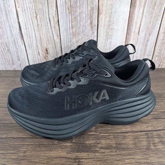 Hoka One One Bondi 8 Running Shoes Women's Sz 9 B Black (VGC)